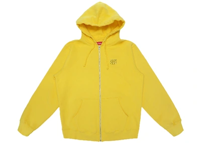 Pre-owned Supreme World Famous Zip Up Hooded Sweatshirt Yellow