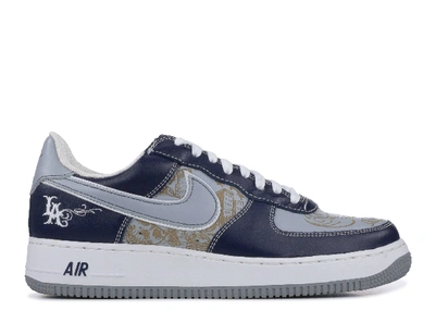 Pre-owned Nike Air Force 1 Low Mr. Cartoon Blue Tattoo (clown) In Midnight Navy/silver-white