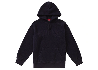 Pre-owned Supreme Polartec Hooded Sweatshirt (fw18) Navy | ModeSens