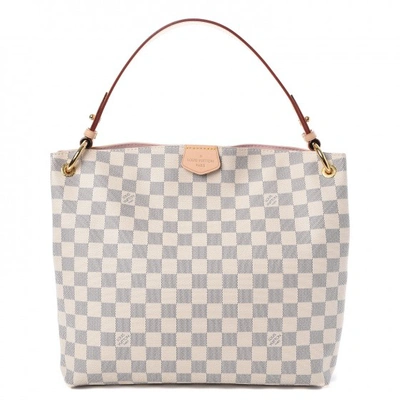 Pre-owned Louis Vuitton  Shoulder Bag Graceful Damier Azur Pm Rose Ballerine