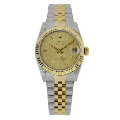 Pre-owned Rolex Datejust 68273 In Steel/yellow Gold