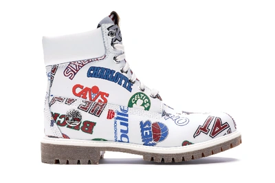 Pre-owned Timberland 6" Boot Mitchell & Ness X Nba In White/white