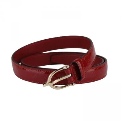 Pre-owned Gucci Belt Crocodile Red