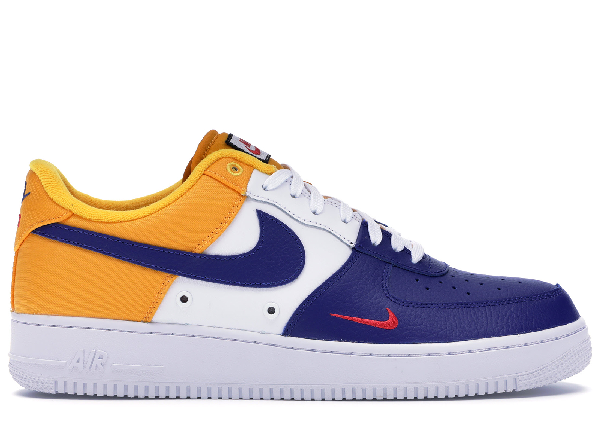 nike air force 1 blue red swoosh