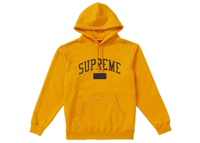 Pre-owned Supreme Studded Hooded Sweatshirt (fw18) Gold