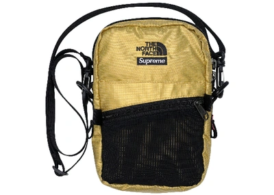 Pre-owned Supreme  The North Face Metallic Shoulder Bag Gold