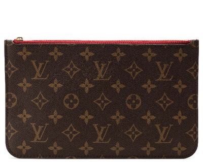 Pre-owned Louis Vuitton Pochette Monogram Mm/gm Cerise Lining