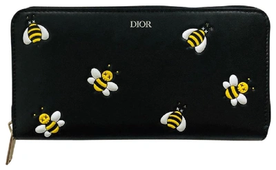 Pre-owned Dior  X Kaws Wallet Yellow Bees Black