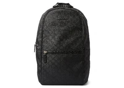 Pre-owned Gucci  Slim Backpack Gg Black