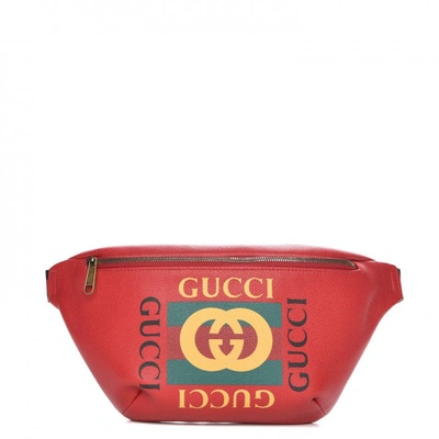 Pre-owned Gucci  Logo Belt Bag Hibiscus Red