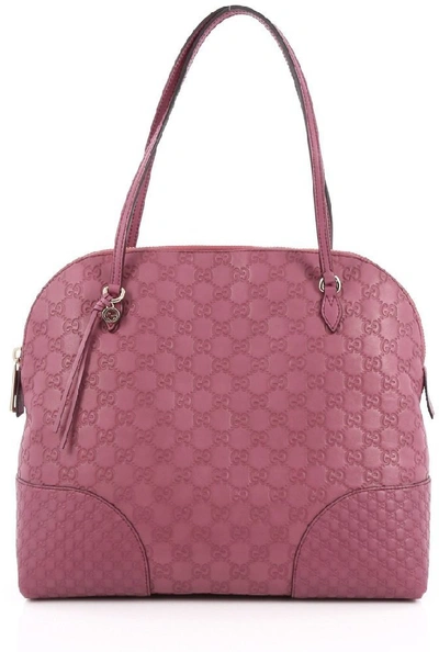 Pre-owned Gucci Dome Bree Shoulder Bag Ssima Medium Dark Pink