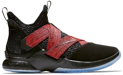 Pre-owned Nike Lebron Zoom Soldier 12 Black Red In Black/black 