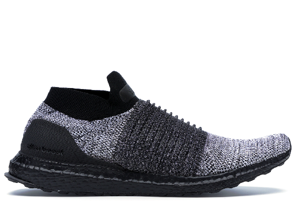 adidas ultra boost laceless black & white