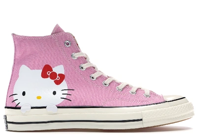 Pre-owned Converse  Chuck Taylor All-star 70s Hi Hello Kitty Pink In Prism Pink/egret-white