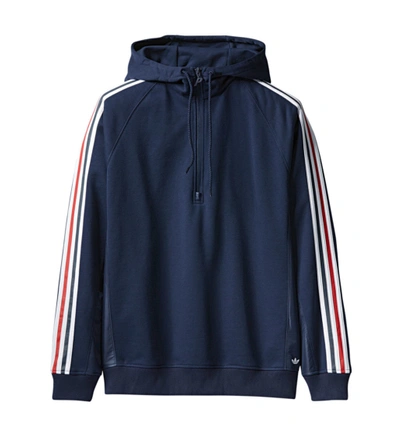 Pre-owned Palace Adidas French Terry Hoodie Night Indigo/white | ModeSens