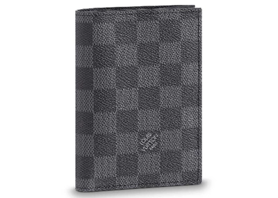 Pre-owned Louis Vuitton Passport Cover Damier Graphite Black/gray