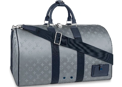 Pre-owned Louis Vuitton  Keepall Bandouliere Monogram Satellite 50 Silver