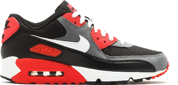 air max 90 black white red