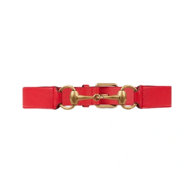 Pre-owned Gucci Horsebit Belt Red