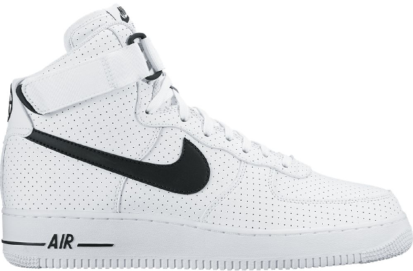 nike air force black white high