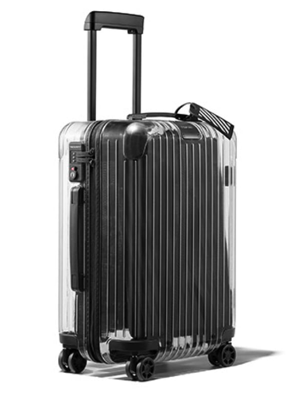 clear suitcase off white