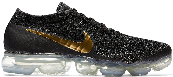 black and metallic gold vapormax