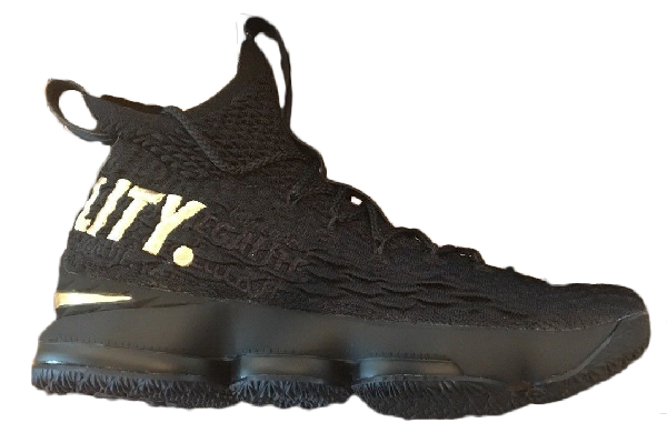 lebron 15 black and gold equality
