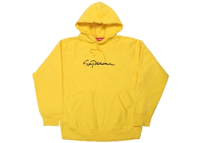 Pre-owned Supreme  Classic Script Hooded Sweatshirt Yellow