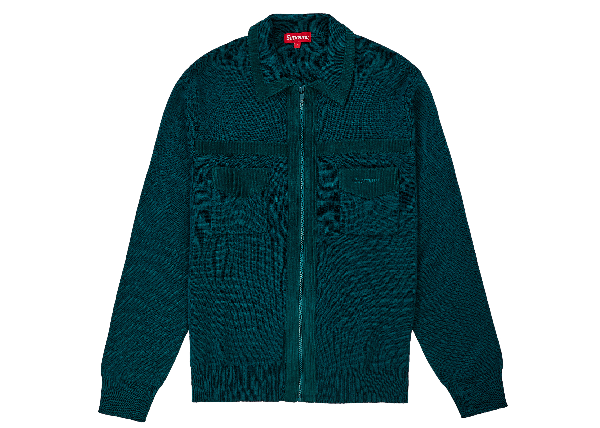supreme corduroy detailed zip sweater