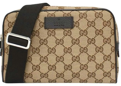 Pre-owned Gucci Belt Bag Gg Supreme Canvas Small Beige/black