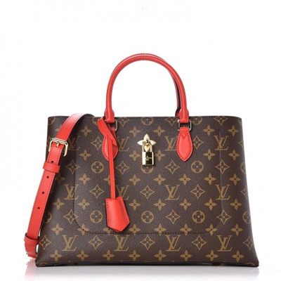 Pre-owned Louis Vuitton  Tote Flower Monogram Coquelicot