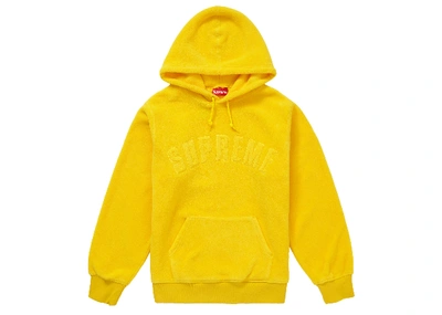 Pre-owned Supreme Polartec Hooded Sweatshirt (fw18) Yellow