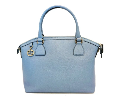 Pre-owned Gucci Dome Handbag Gg Charm Mineral Blue