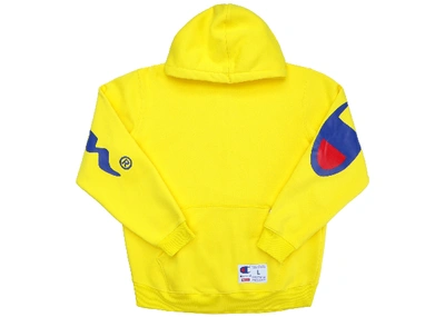 Pre-owned Supreme Champion Hooded Sweatshirt (ss18) Yellow