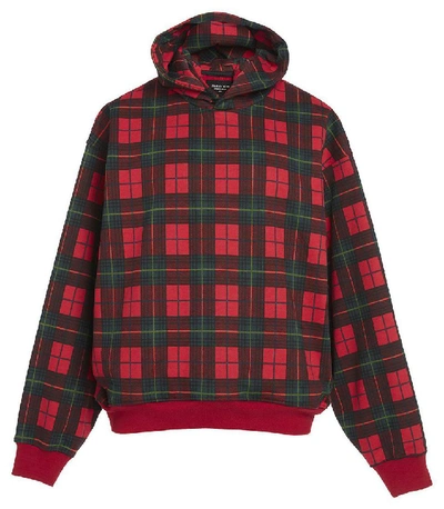 Pre-owned Fear Of God  Tartan Plaid Everyday Hoodie Red Plaid