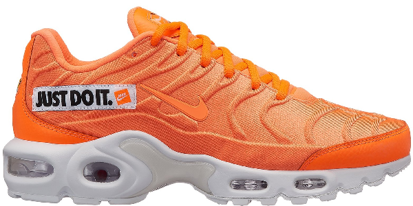 orange and white air max plus