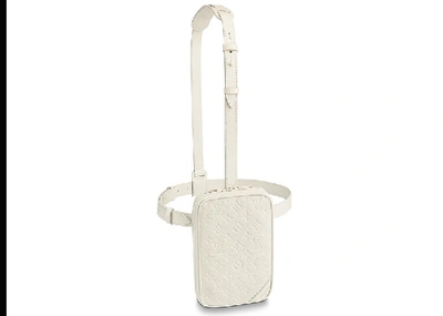 Pre-owned Louis Vuitton  Utility Side Bag Monogram Powder White