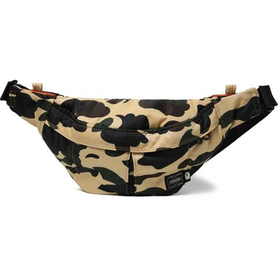 Pre-owned Bape X Porter 1st Camo Waist Bag (ss18) Yellow