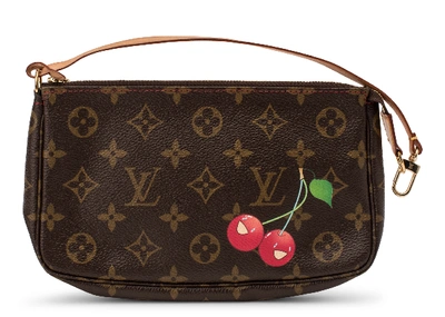 Pre-owned Louis Vuitton Pochette Accessoires Monogram Cherries Brown/red