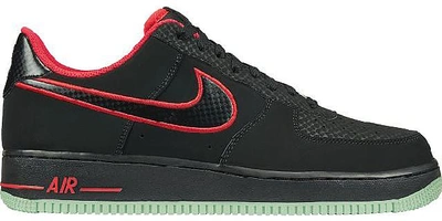 Pre-owned Nike  Air Force 1 Low Yeezy In Black/black-laser Crimson-arctic Green