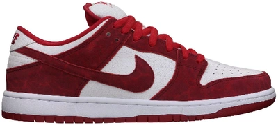 Pre-owned Nike Sb Dunk Low Valentine's Day (2014) In University Red/university Red-white