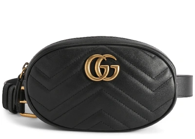 Pre-owned Gucci  Gg Marmont Belt Bag Matelasse Black
