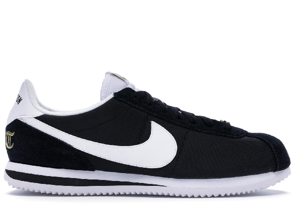 nike cortez black and white nylon