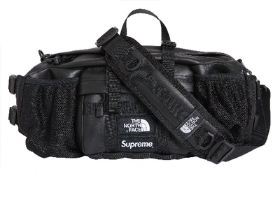 Pre-owned Supreme The North Face Leather Mountain Waist Bag Black