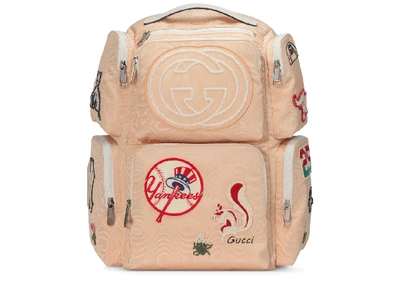 Pre-owned Gucci  Backpack Ny Yankees Patches Large Nude