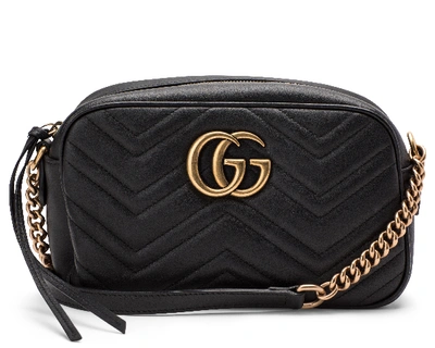 Pre-owned Gucci  Gg Marmont Camera Bag Matelasse Small Black