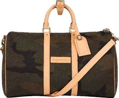 Pre-owned Supreme Louis Vuitton X  Keepall Bandouliere 45 Camo