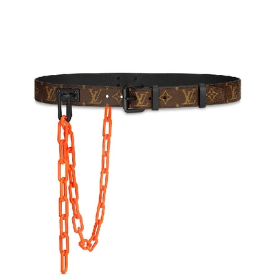 Pre-owned Signature Belt Monogram Chains 35mm Brown/orange