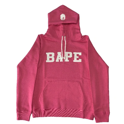 Pre-owned Bape Happy New Year Spell Out Hoodie (ladies) Pink