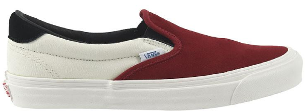 vans slip on red dahlia